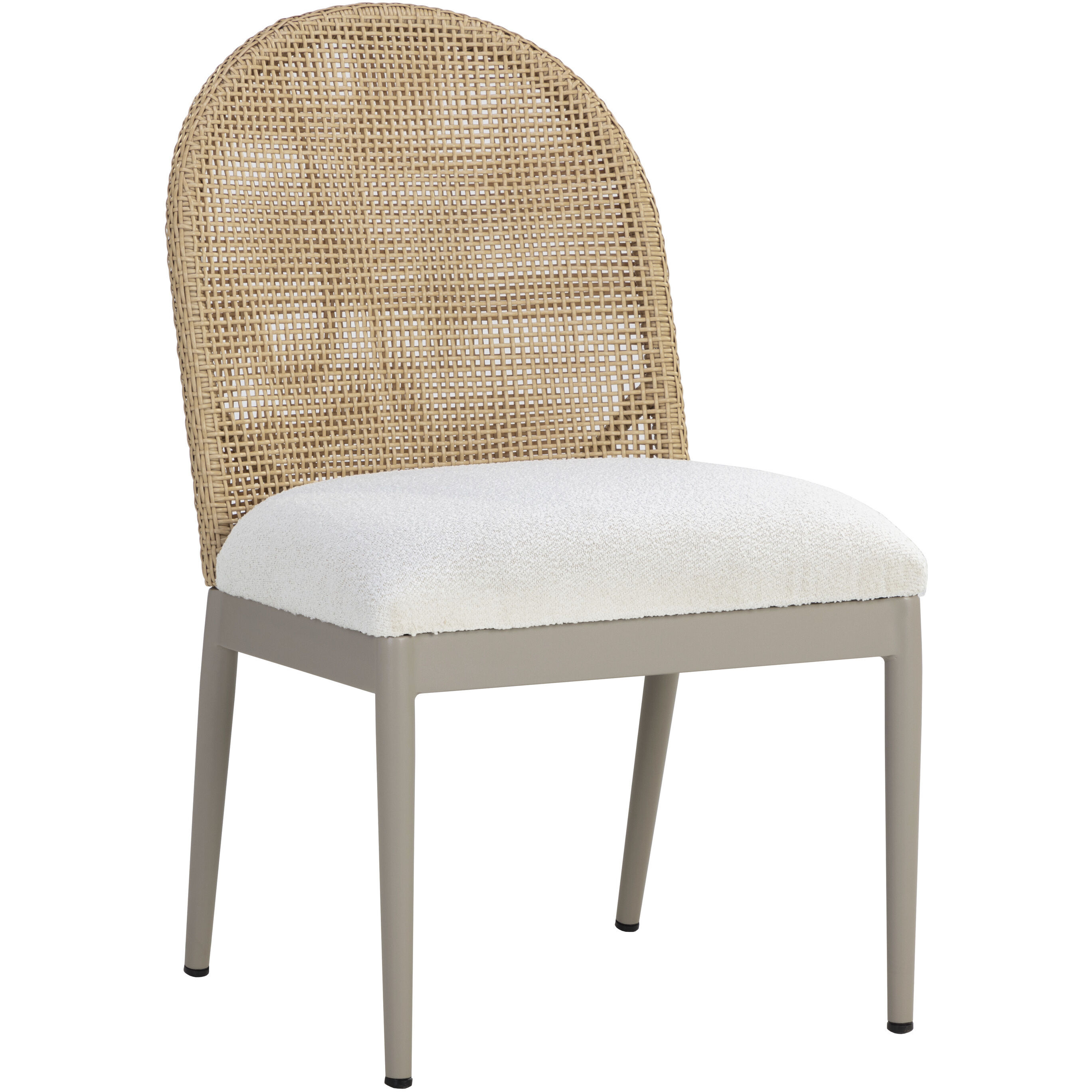 Calandri Greige / Louis Cream Outdoor Dining Chair in Natural / Louis Cream, Set Of 2